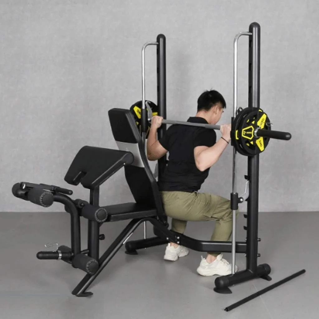 بنش تدريب احترافي مع نظام سميث المدمج (Smith Machine Bench)