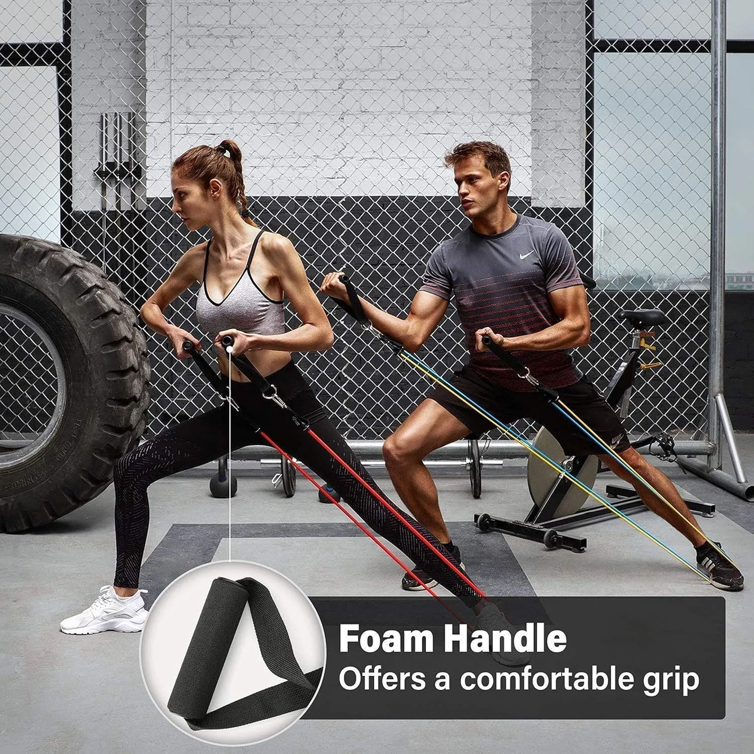 حبل التمرين الخماسي (Resistance Band Set – 11 Piece)