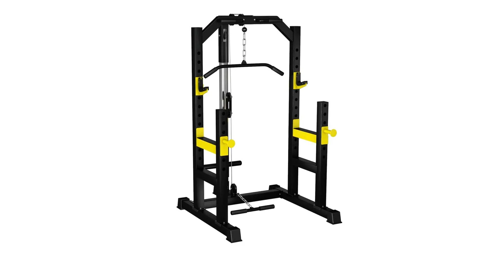 محطة السكوات الشاملة مع بكرة السحب (Power Cage with Lat Pulldown)