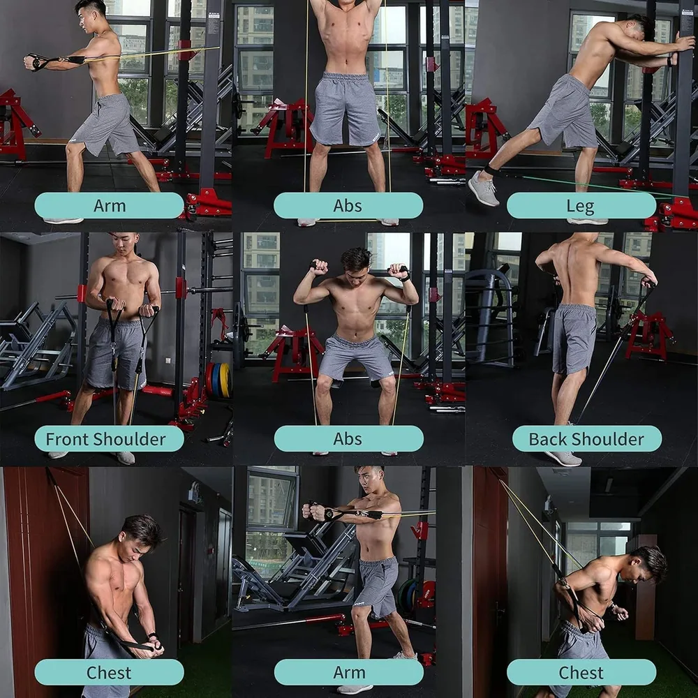 حبل التمرين الخماسي (Resistance Band Set – 11 Piece)