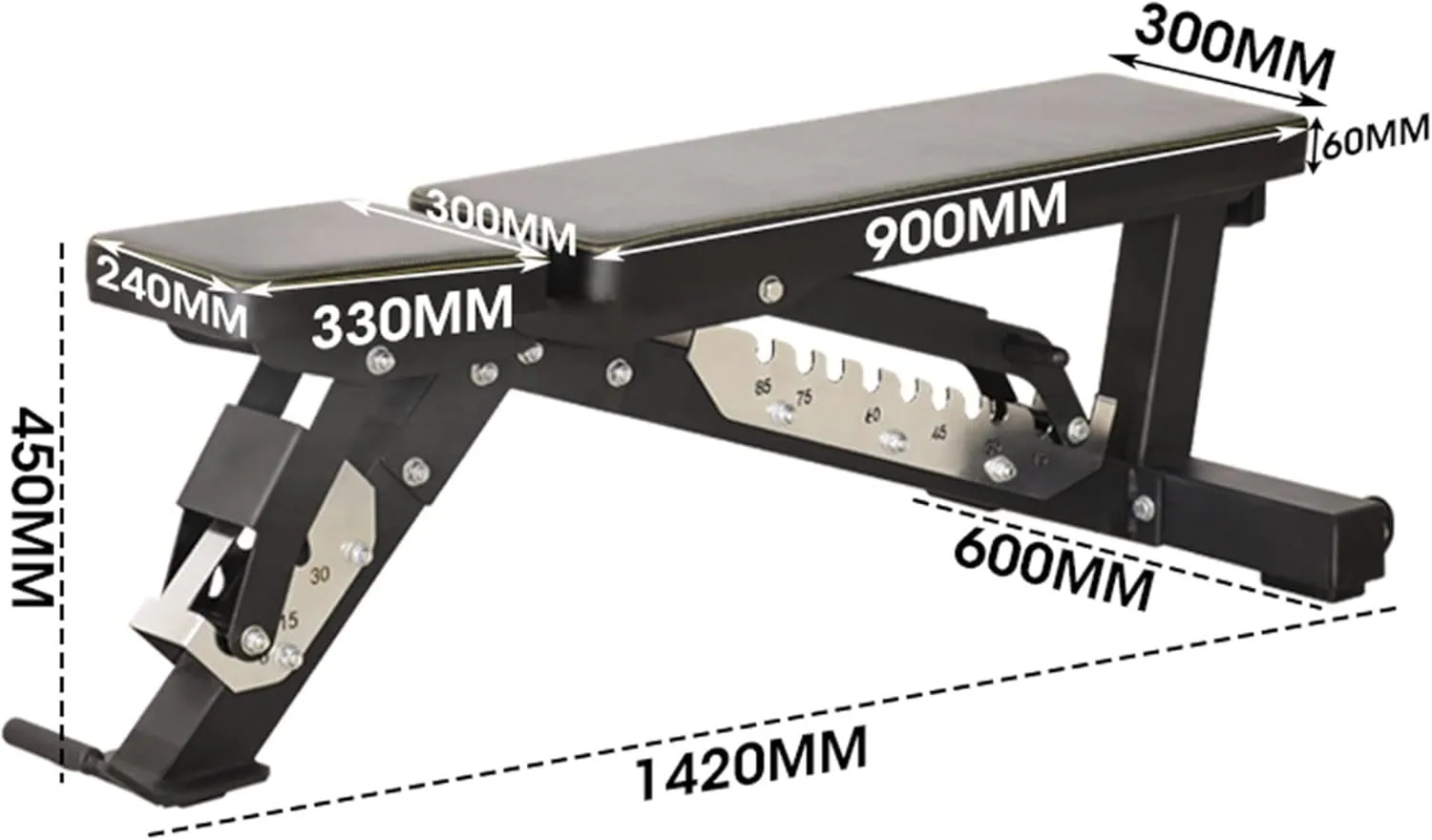 بنش التدريب الاحترافي عالي التحمل (Heavy-Duty Adjustable Weight Bench)