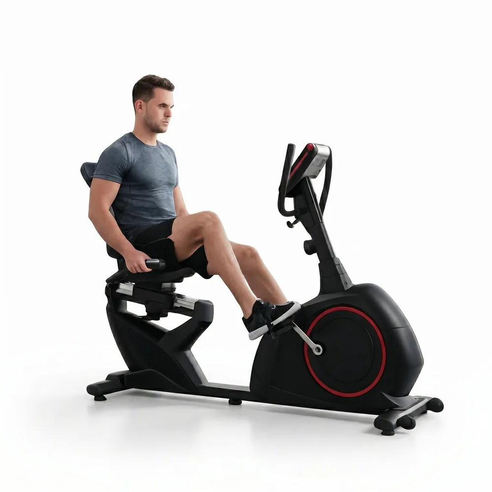 جهاز دراجة التمرين الثابتة الطبية مع مسند ظهر (Deluxe Recumbent Bike TS)