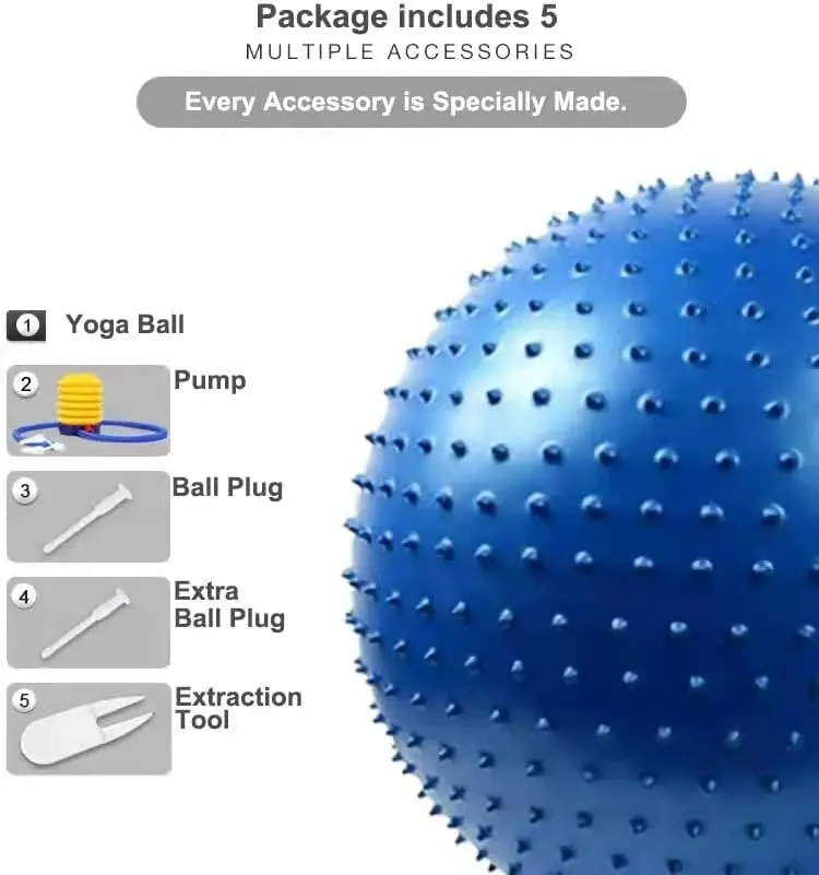 كرة يوغا مبرزة (Sensory/Massage Yoga Ball) – 65 سم