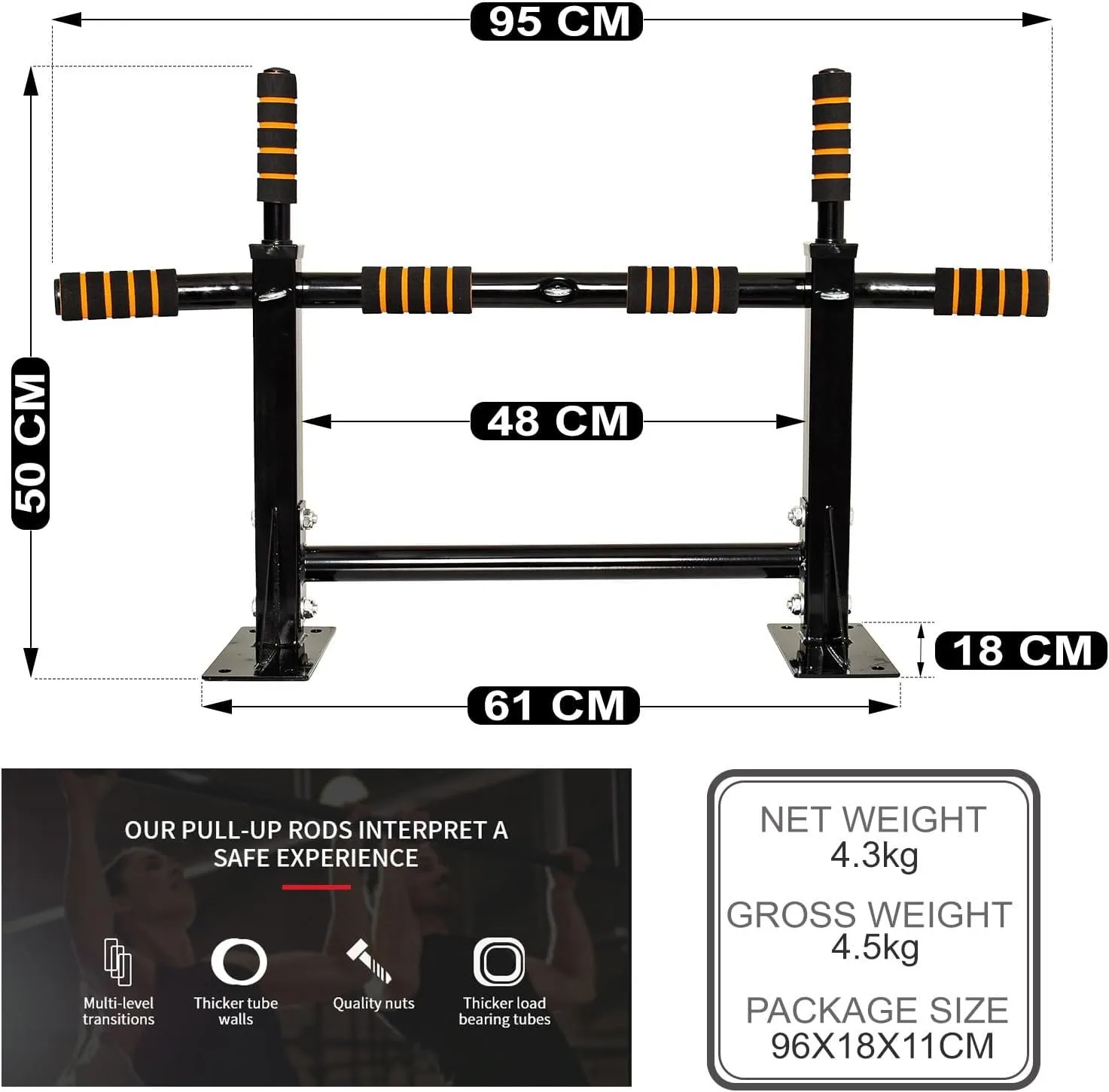 عقلة الحائط متعددة المقابض (Wall-Mounted Pull-Up Bar)